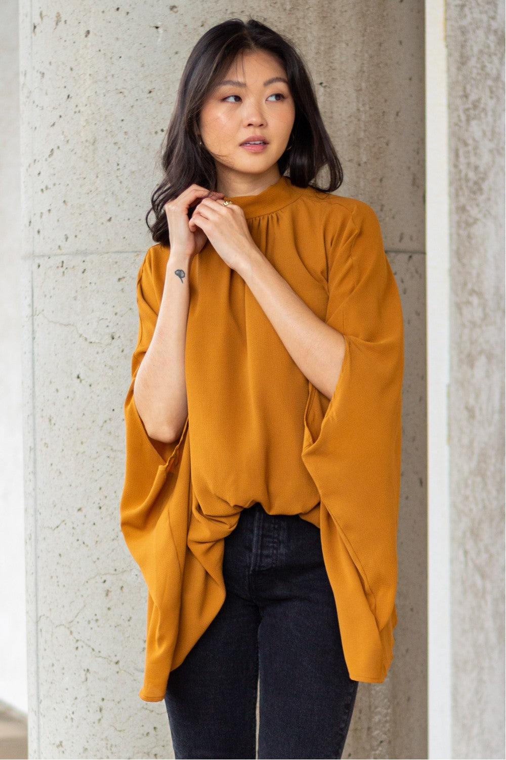 Cognac Flowy Blouse - 1 Large Left!