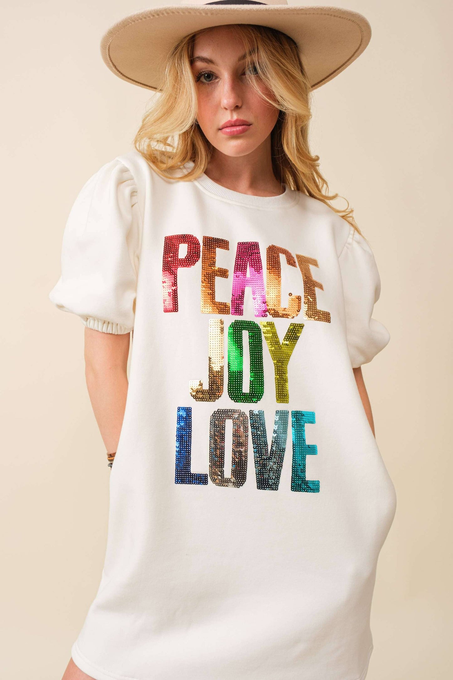 Peace Joy Love Sequin Dress