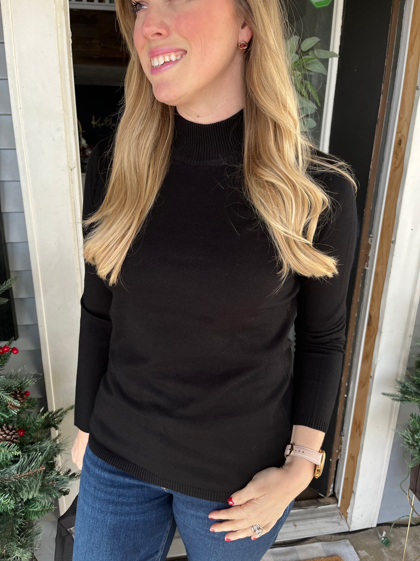 Pullover Mock Neck Top