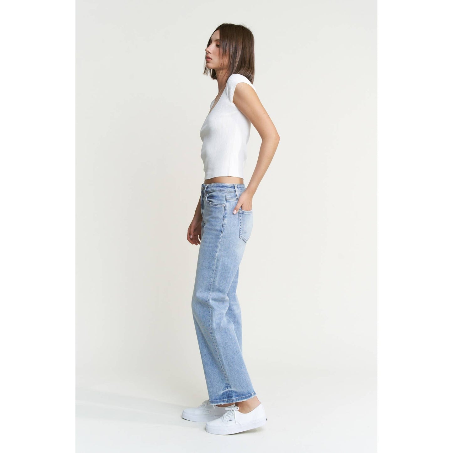 Mica Denim - MID RISE LOOSE FIT STRAIGHT ANKLE