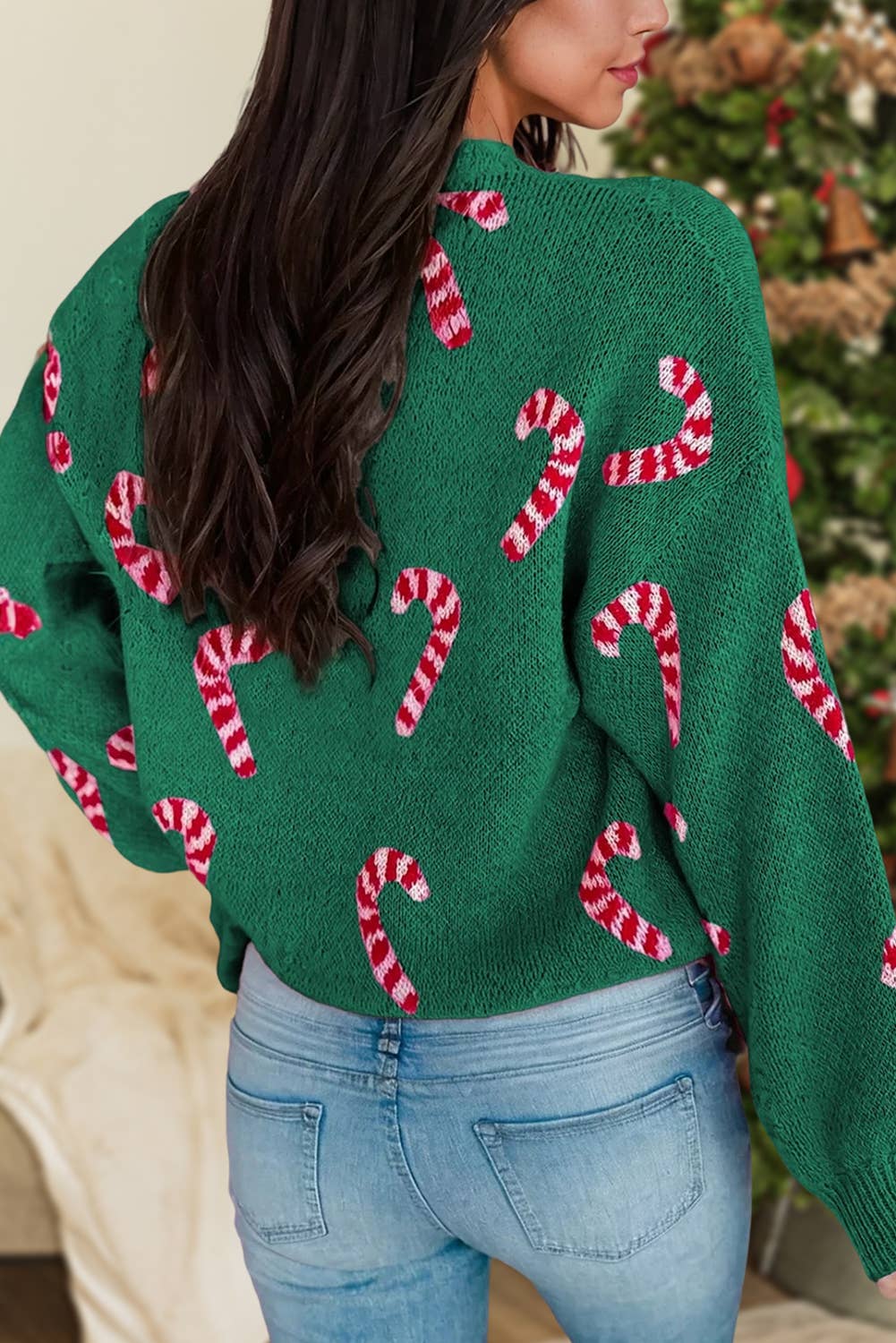 Green Candy Cane Sweater