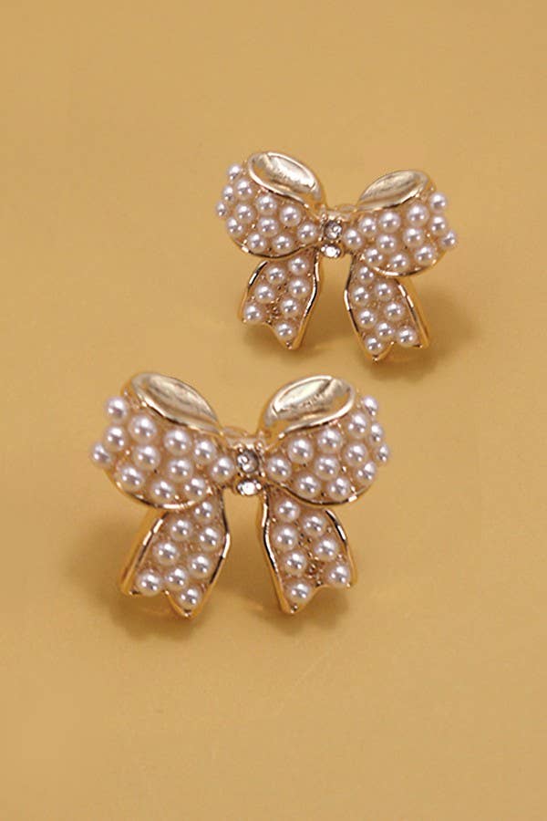 Mini Pearl Bow Earring