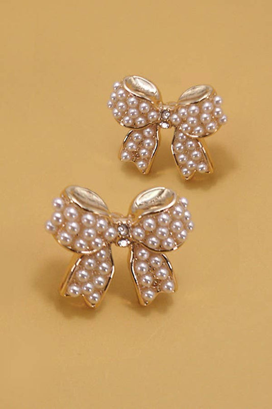 Mini Pearl Bow Earring