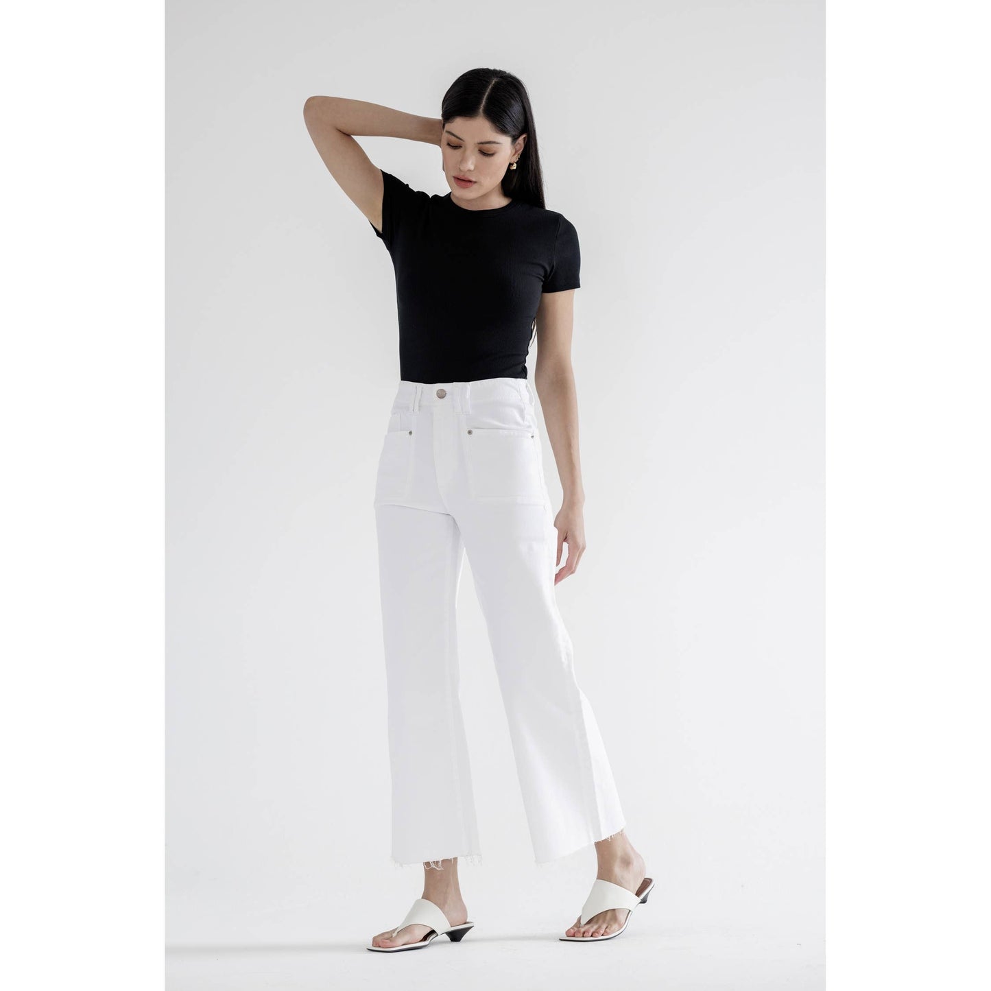 Mica Denim - Super High Rise Wide Leg, Pants - 61% Cotton