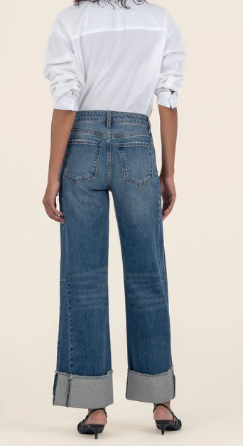 High Rise Meg Fab Ab Wide Leg Large Cuff Jeans