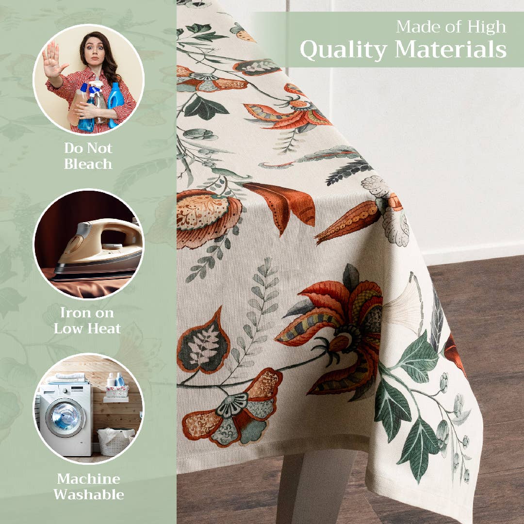 Maison d'Hermine - Design in Every Thread - Tablecloths 100% Cotton - 3 Shapes - Dalida Fall