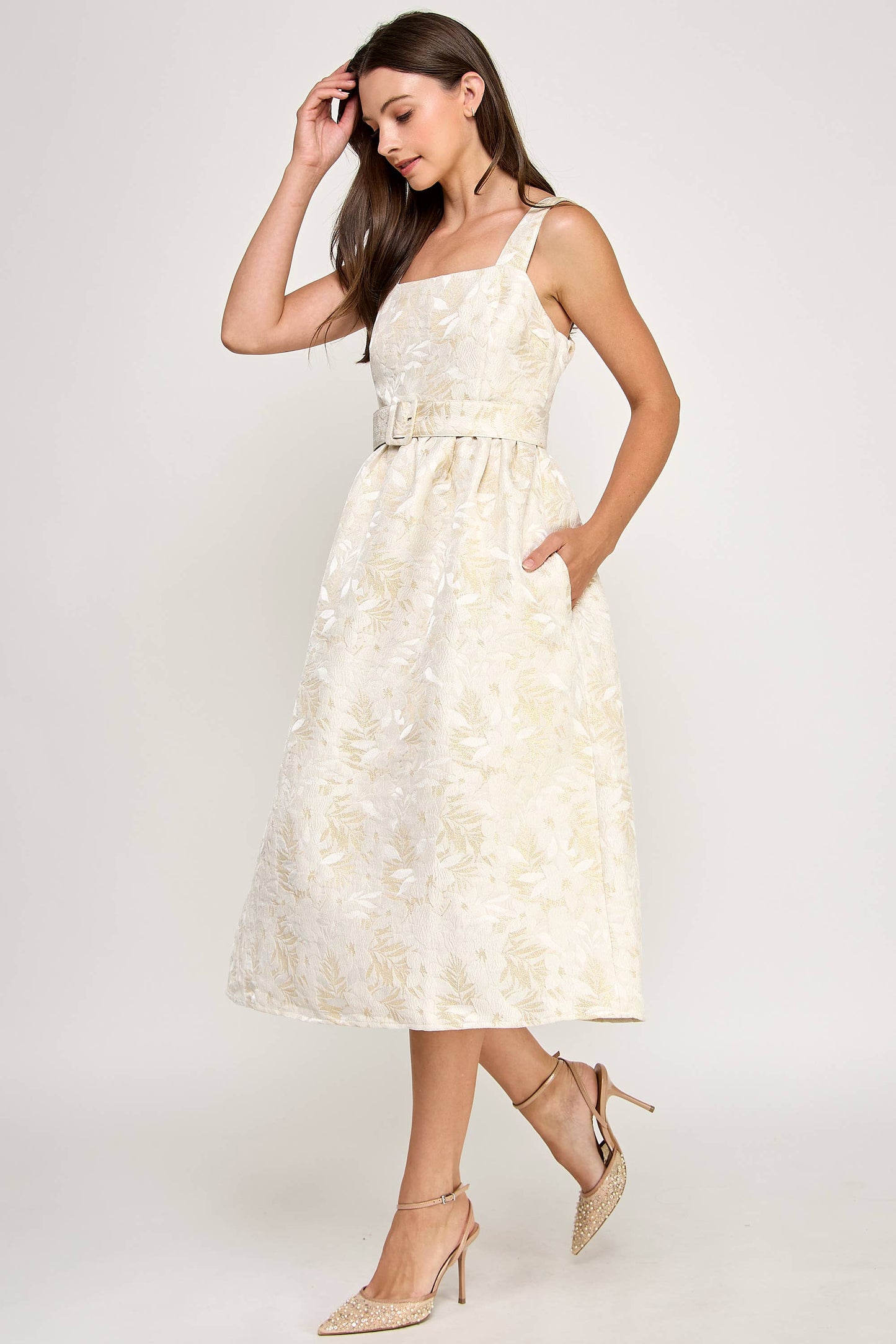 Jackie Midi Jacquard Dress