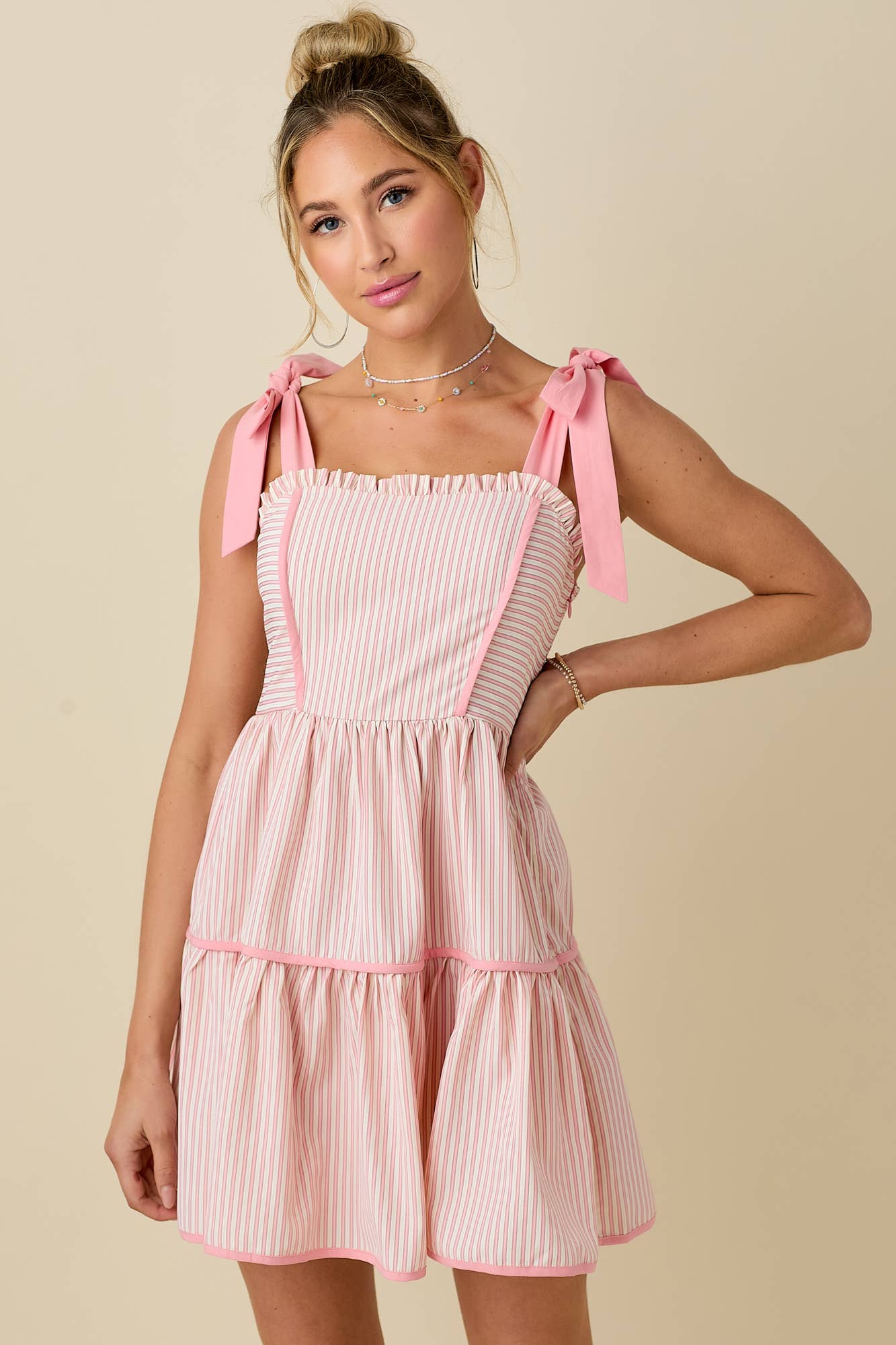 Blush & Bow Mini Dress