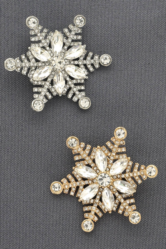 Crystal Snowflake Brooch Pin