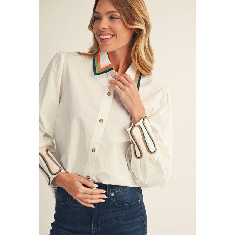 Embroidery Accent Shirt