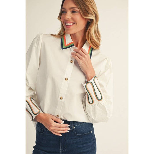 Embroidery Accent Shirt