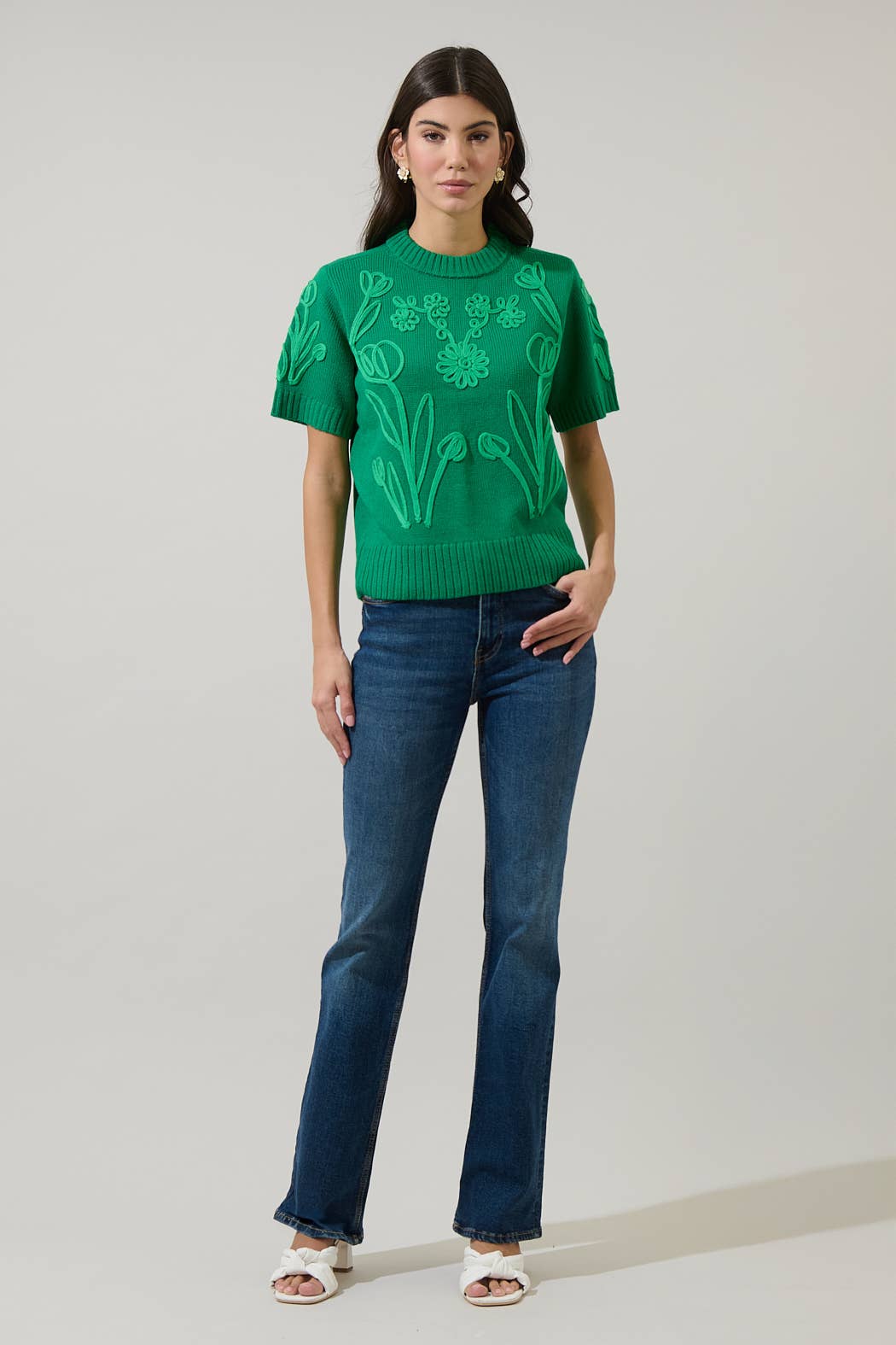 Winsley Floral Embroidered Sweater Top