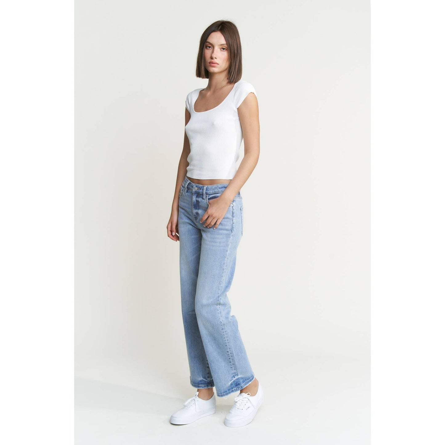 Mica Denim - MID RISE LOOSE FIT STRAIGHT ANKLE