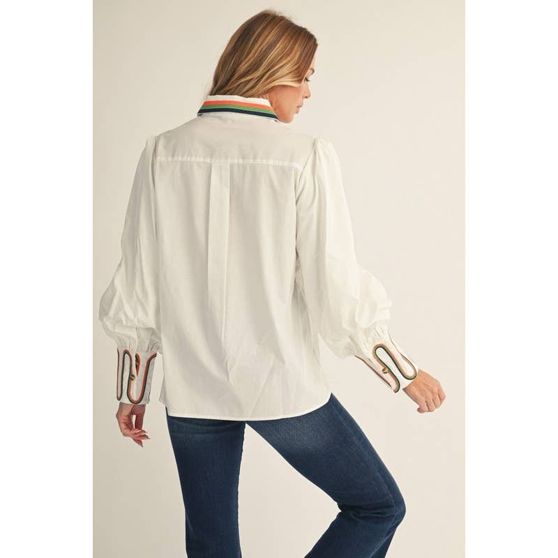 Embroidery Accent Shirt