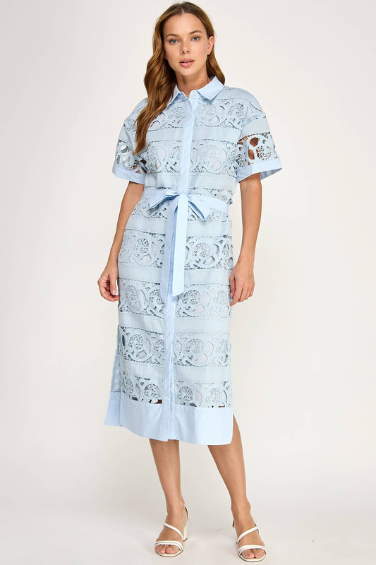 Eleanor Blue Lace Dress