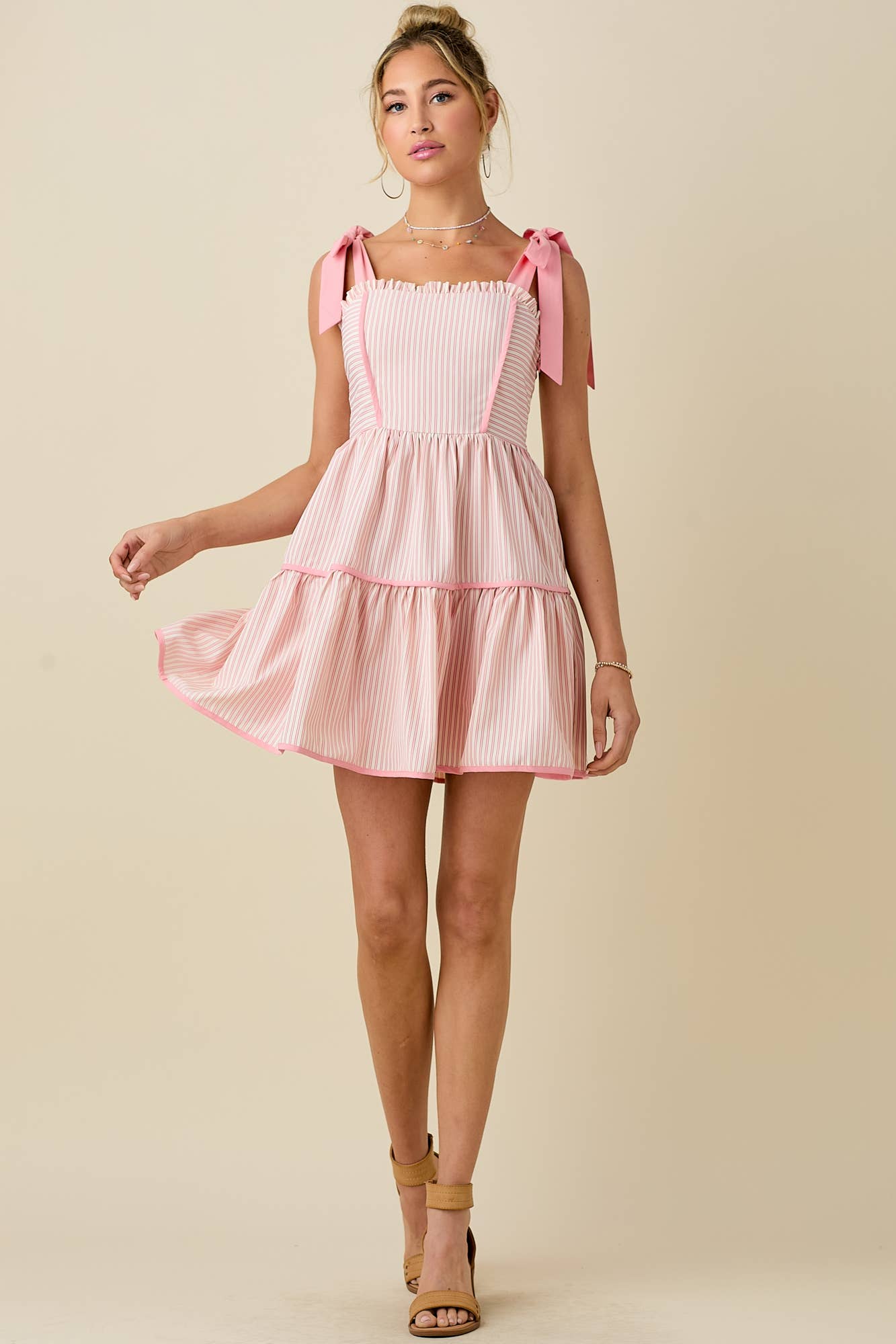 Blush & Bow Mini Dress