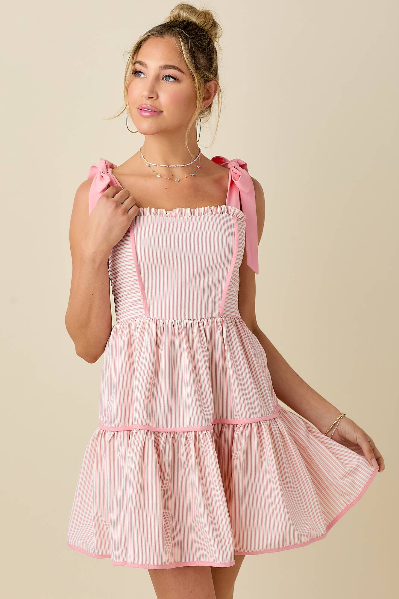 Blush & Bow Mini Dress