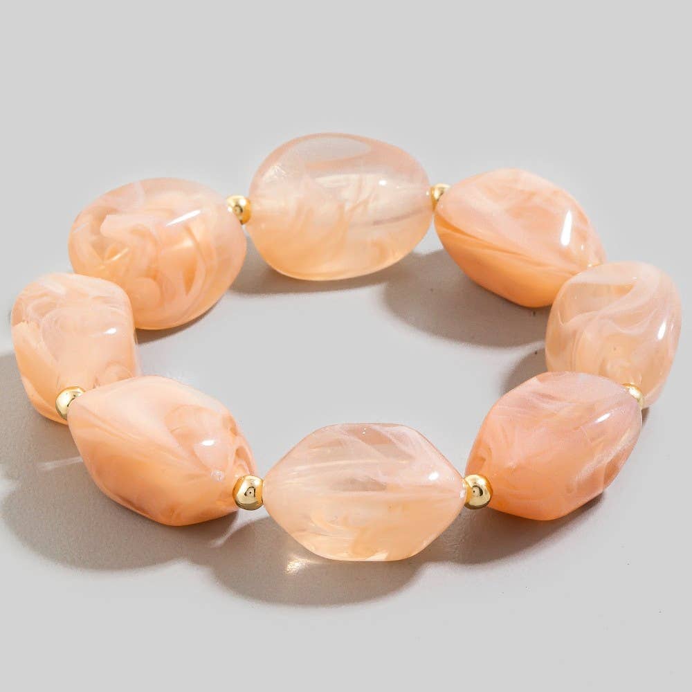 Chunky Marble Resin Beaded Bracelet
