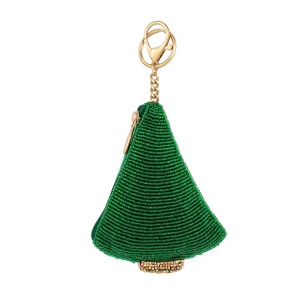 Mary Frances Accessories - Festive Fir Beaded Christmas Tree Coin Purse