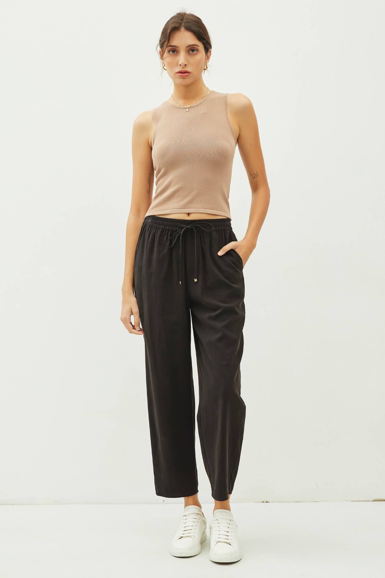 Drawstring Ankle Casual Pant