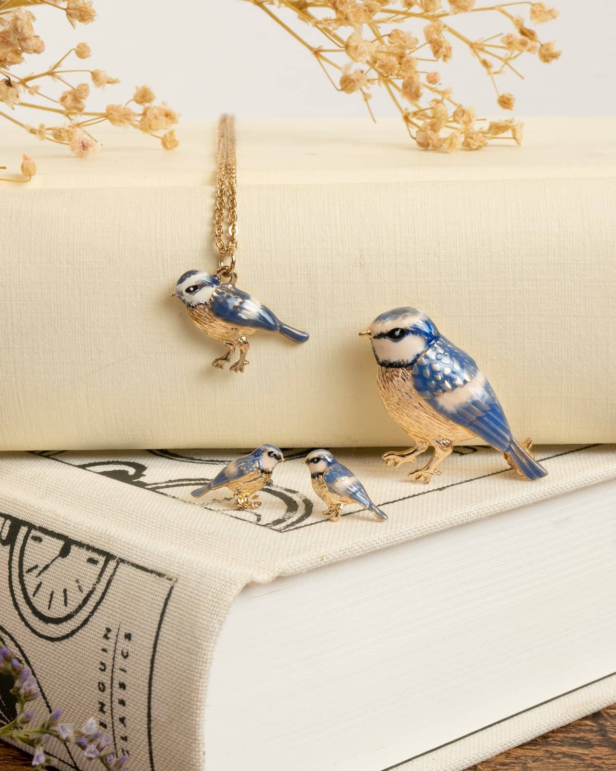 Fable England - Enamel Blue Tit Stud Earrings - UK, US & EU