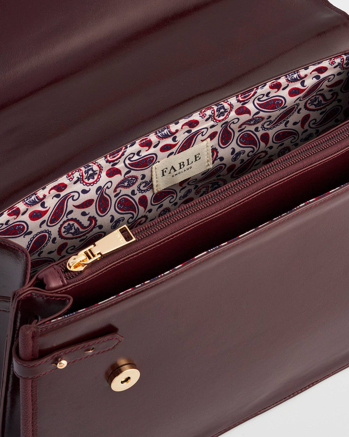 Fable England - Ruby Cherry Red Structured Medium Tote