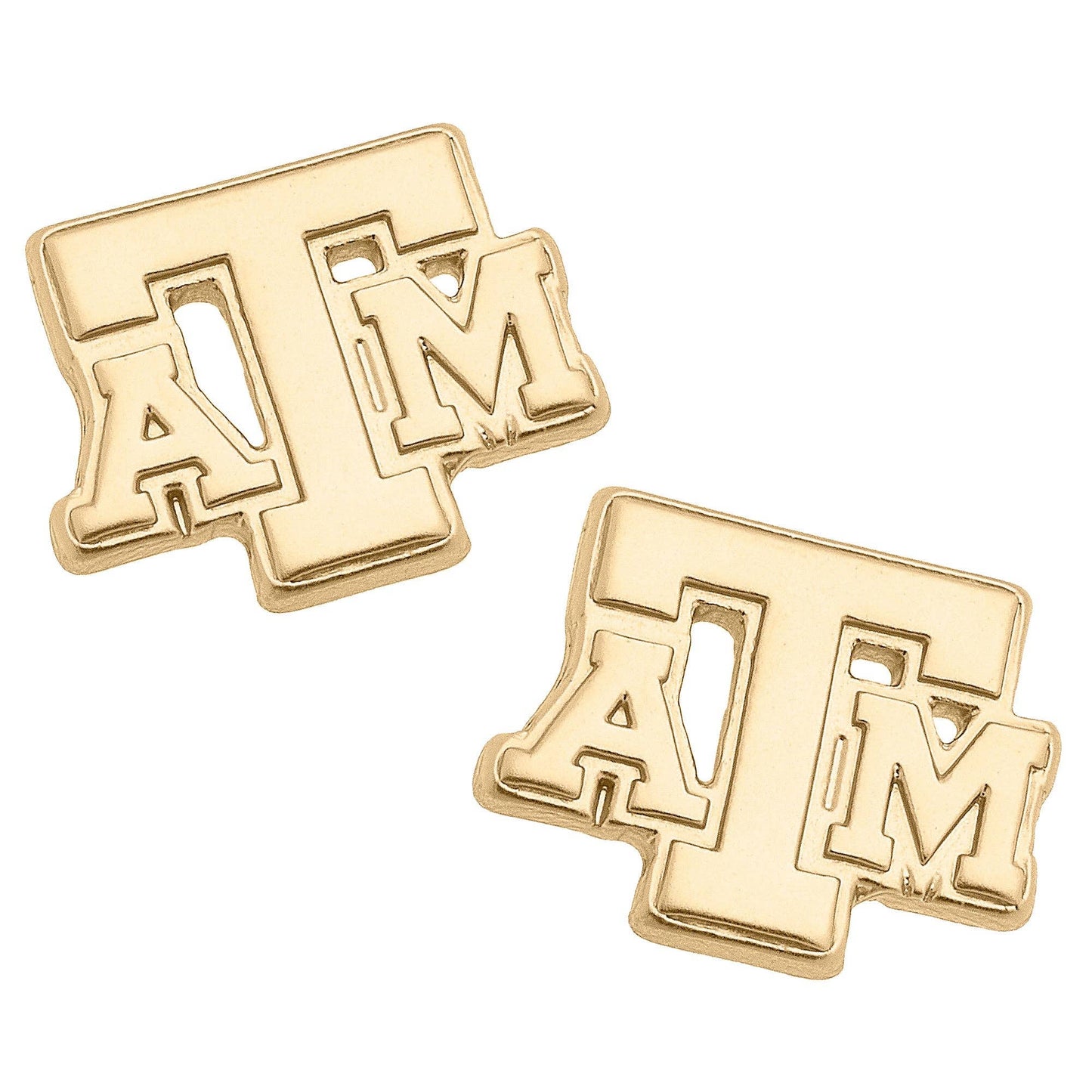Canvas Style - Texas A&M Aggies 24K Gold Plated Stud Earrings