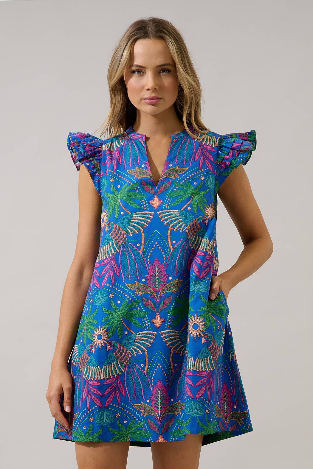 Yori Tropical Evalyn Mini Dress