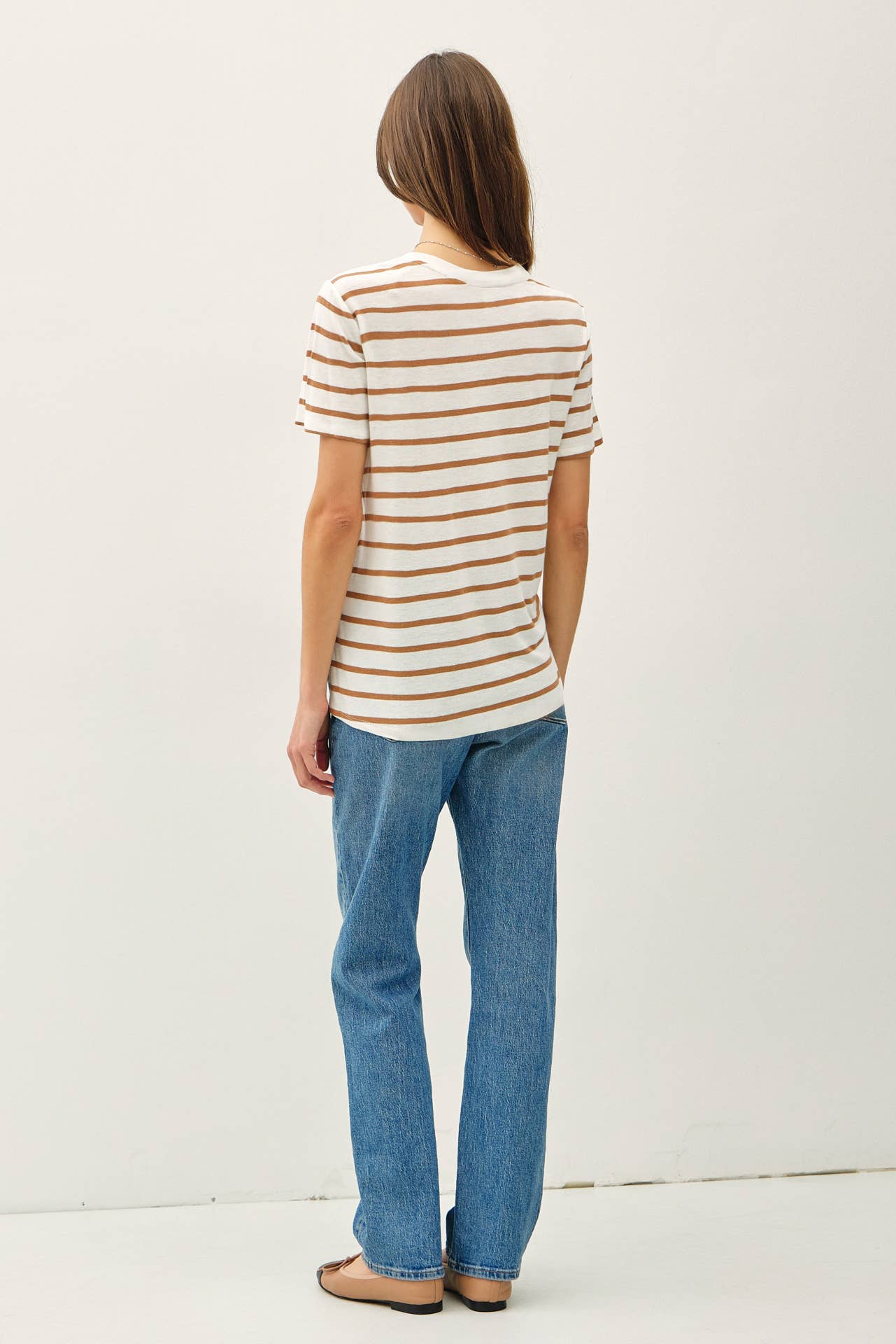 Be Cool V-neck Striped Tee