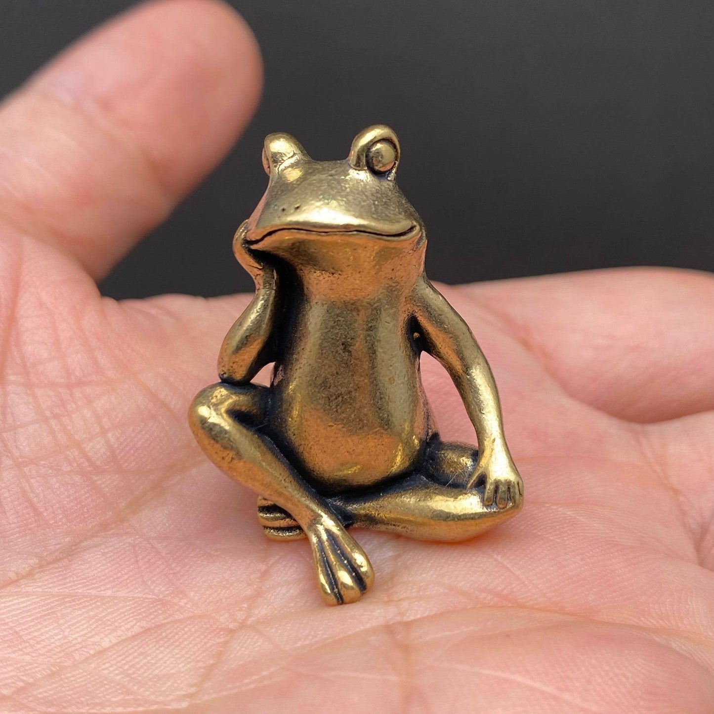 Mio Queena - Brass Sitting Frog Crafts Desktop Ornaments Decoration