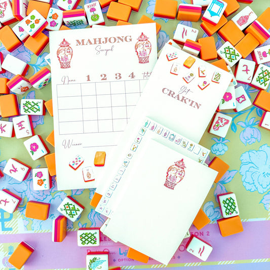 Taylor Paladino - Mahjong Scorecard Pad - Sunset Tiles