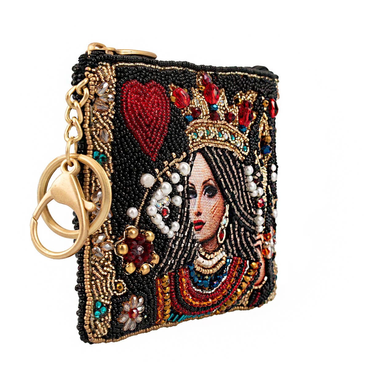 Mary Frances Accessories - The Queen Playing Card Beaded Coin Purse