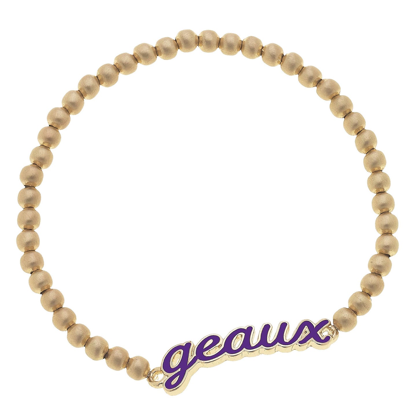 Canvas Style - LSU Tigers Enamel Script Stretch Bracelet in Purple