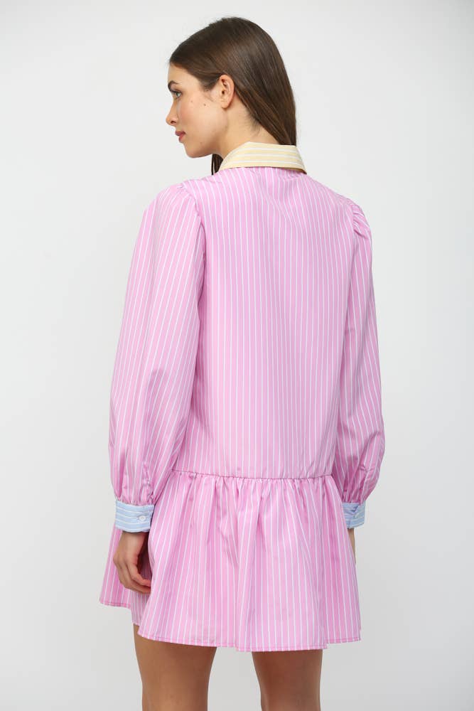 90s Color Block Polo Dress