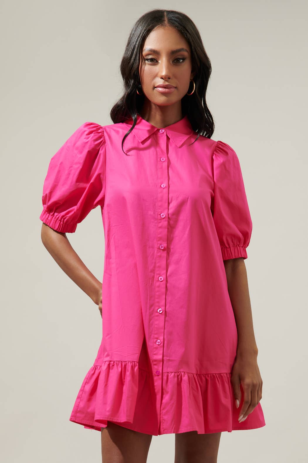 Levy Button Down Shift Dress