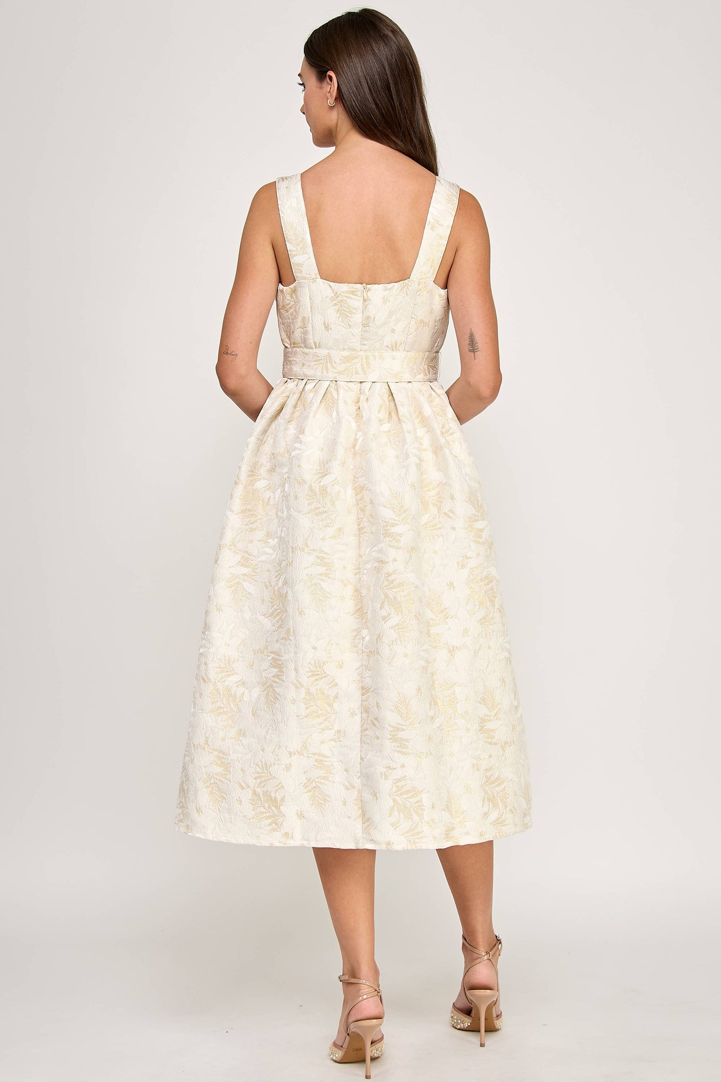 Jackie Midi Jacquard Dress