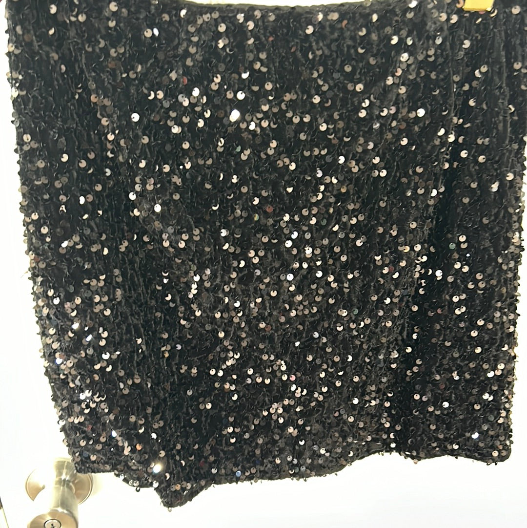 Sequin Black Mini Skirt