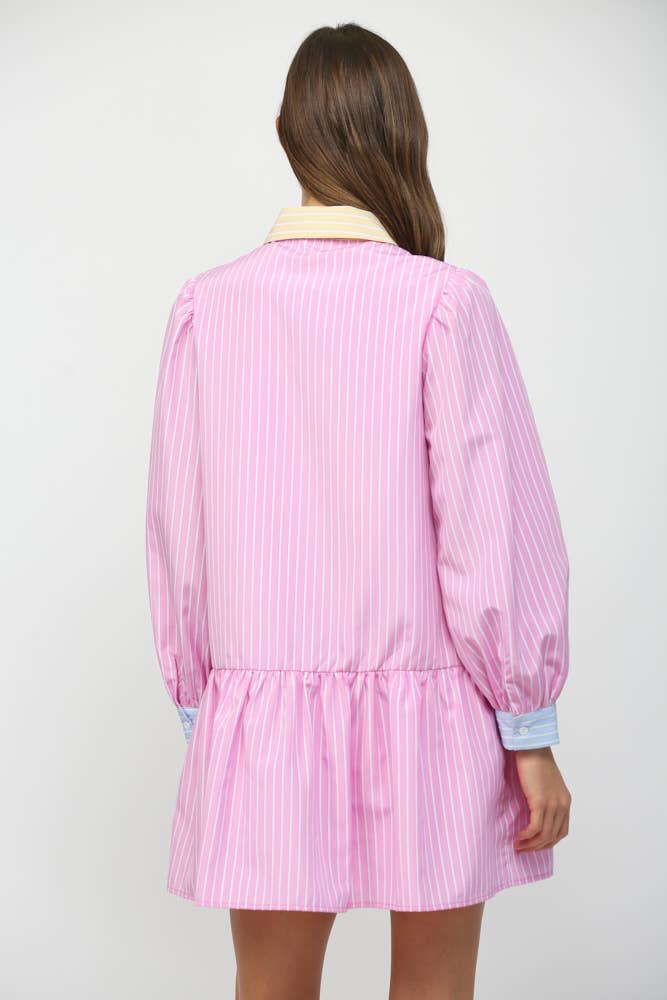 90s Color Block Polo Dress