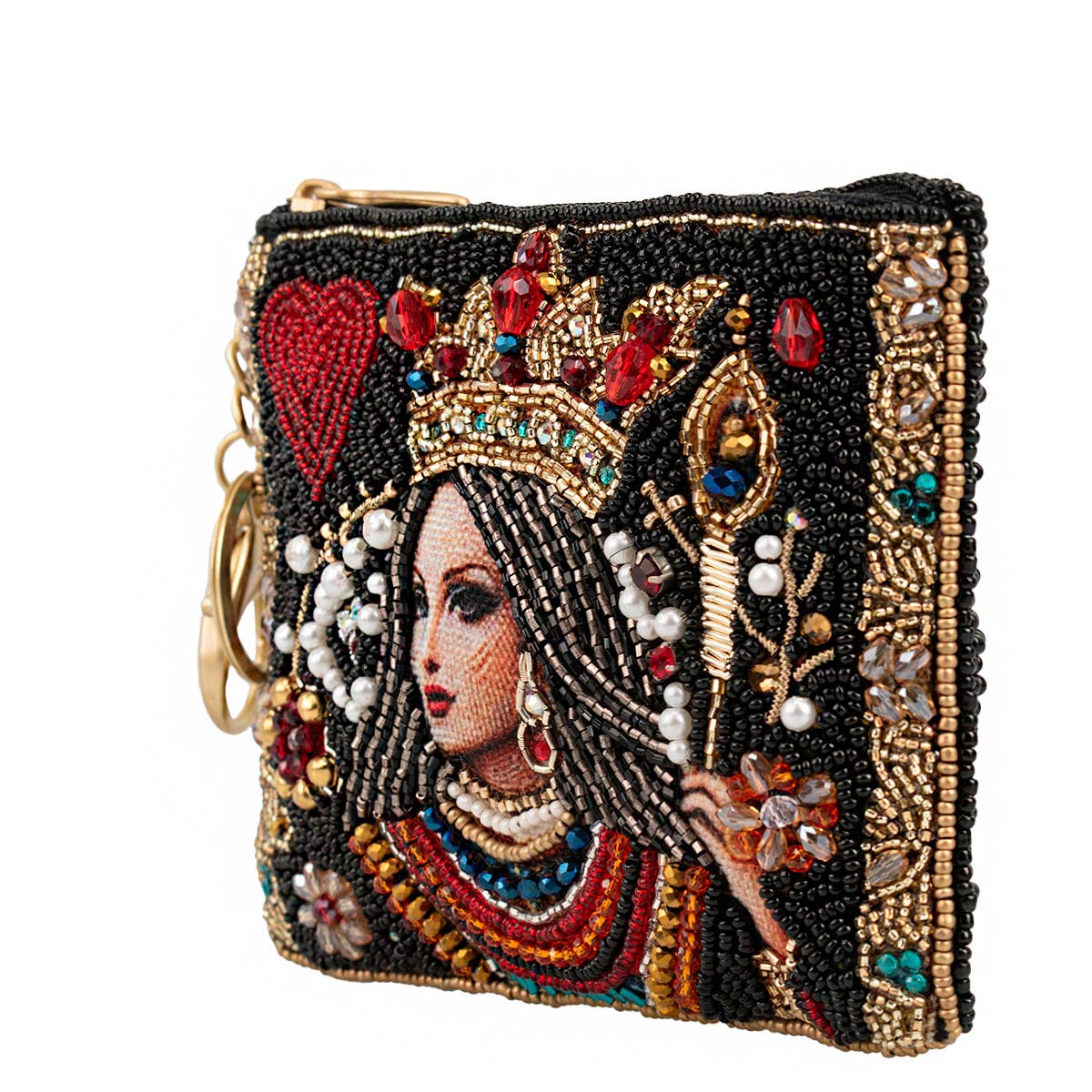 Mary Frances Accessories - The Queen Playing Card Beaded Coin Purse