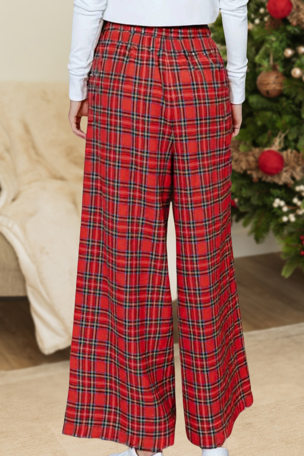 Christmas Plaid Wide Leg Pant