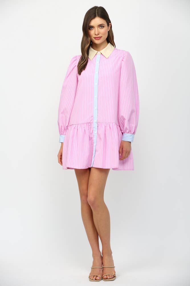 90s Color Block Polo Dress