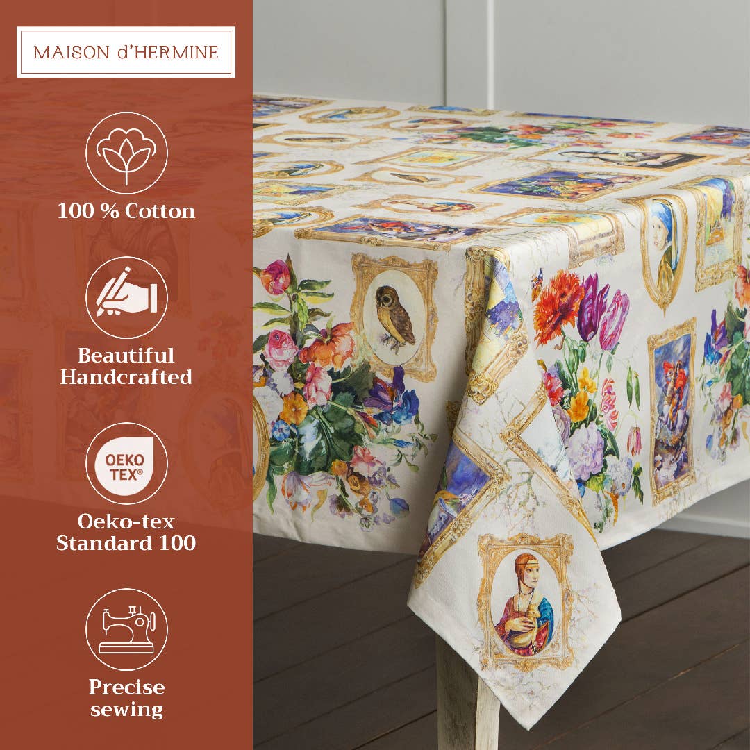 Maison d'Hermine - Design in Every Thread - Tablecloths 100% Cotton - 3 Shapes - Master Piece