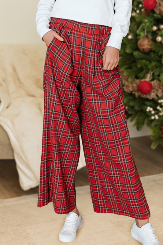 Christmas Plaid Wide Leg Pant