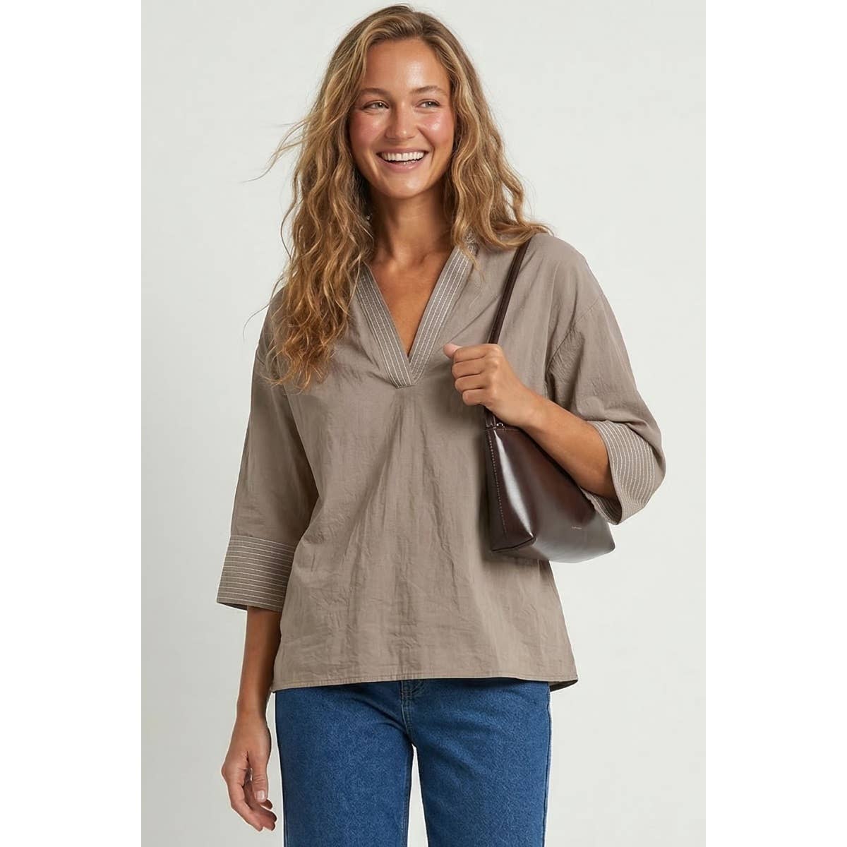 Costance Contrast Stich Blouse