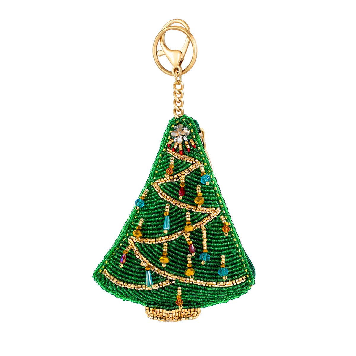 Mary Frances Accessories - Festive Fir Beaded Christmas Tree Coin Purse