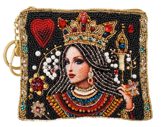 Mary Frances Accessories - The Queen Playing Card Beaded Coin Purse