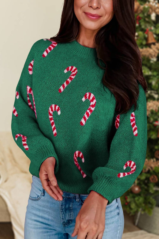 Green Candy Cane Sweater