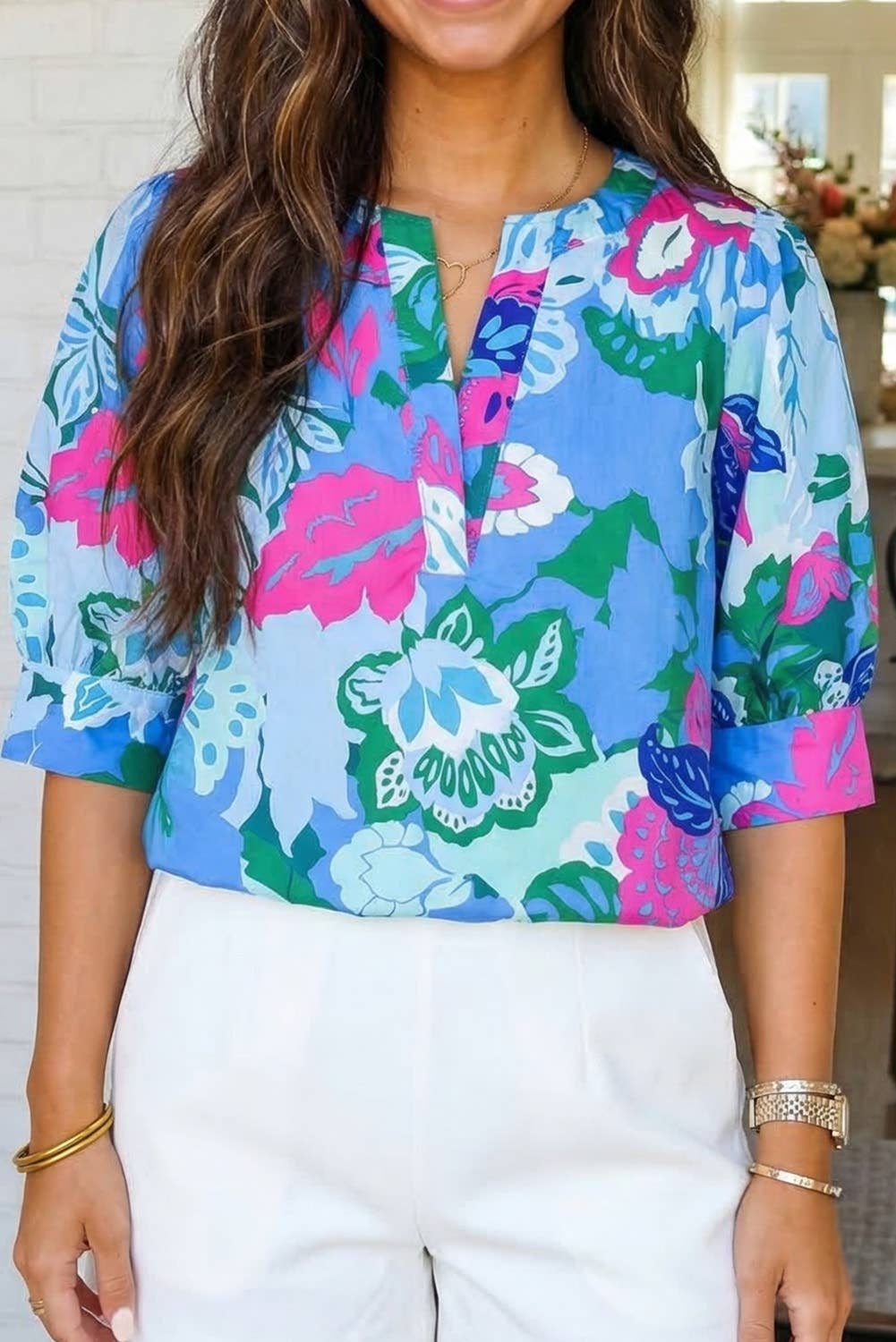 Besty Blue Floral Blouse