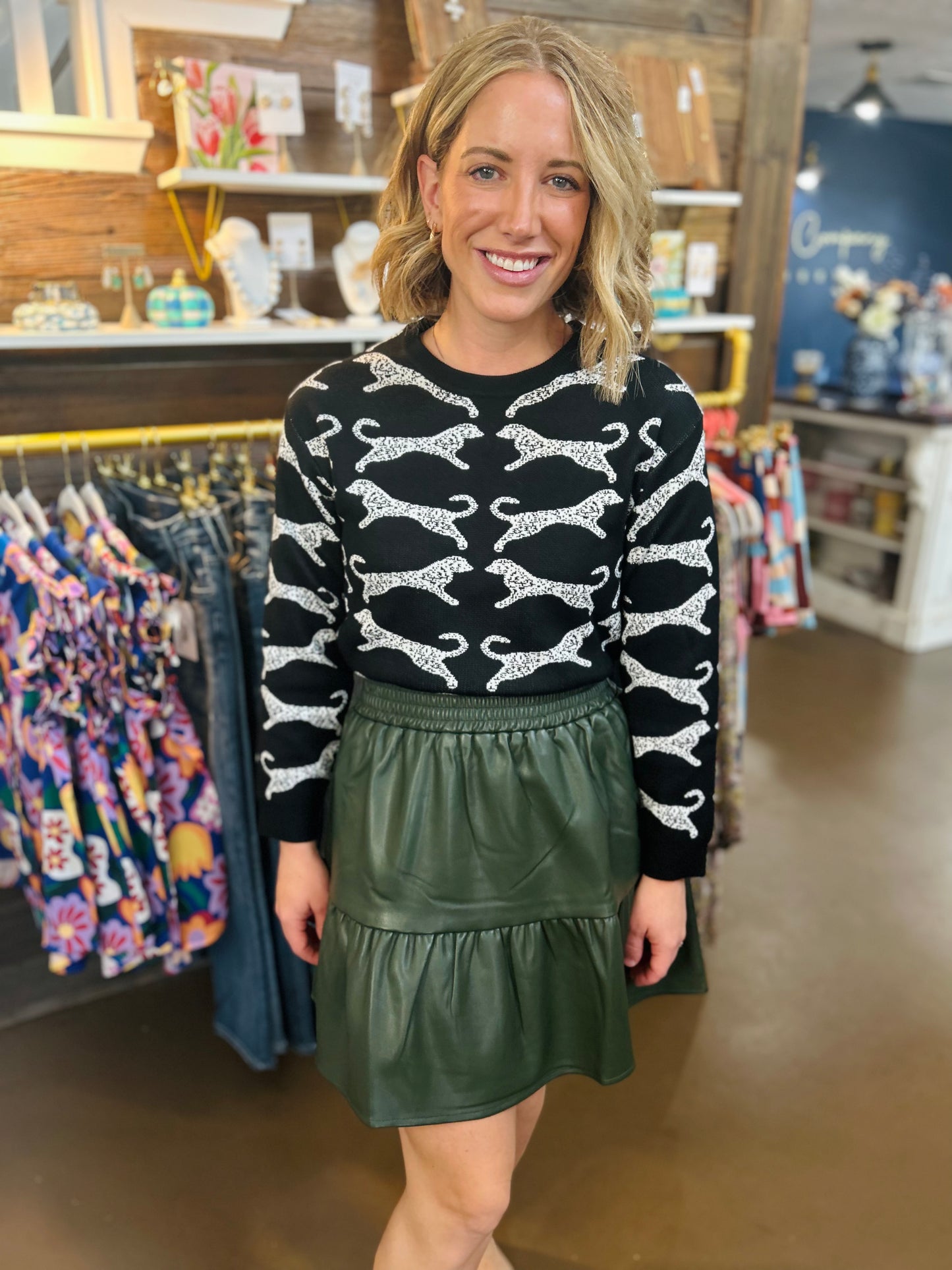 Olive Pleather Skirt