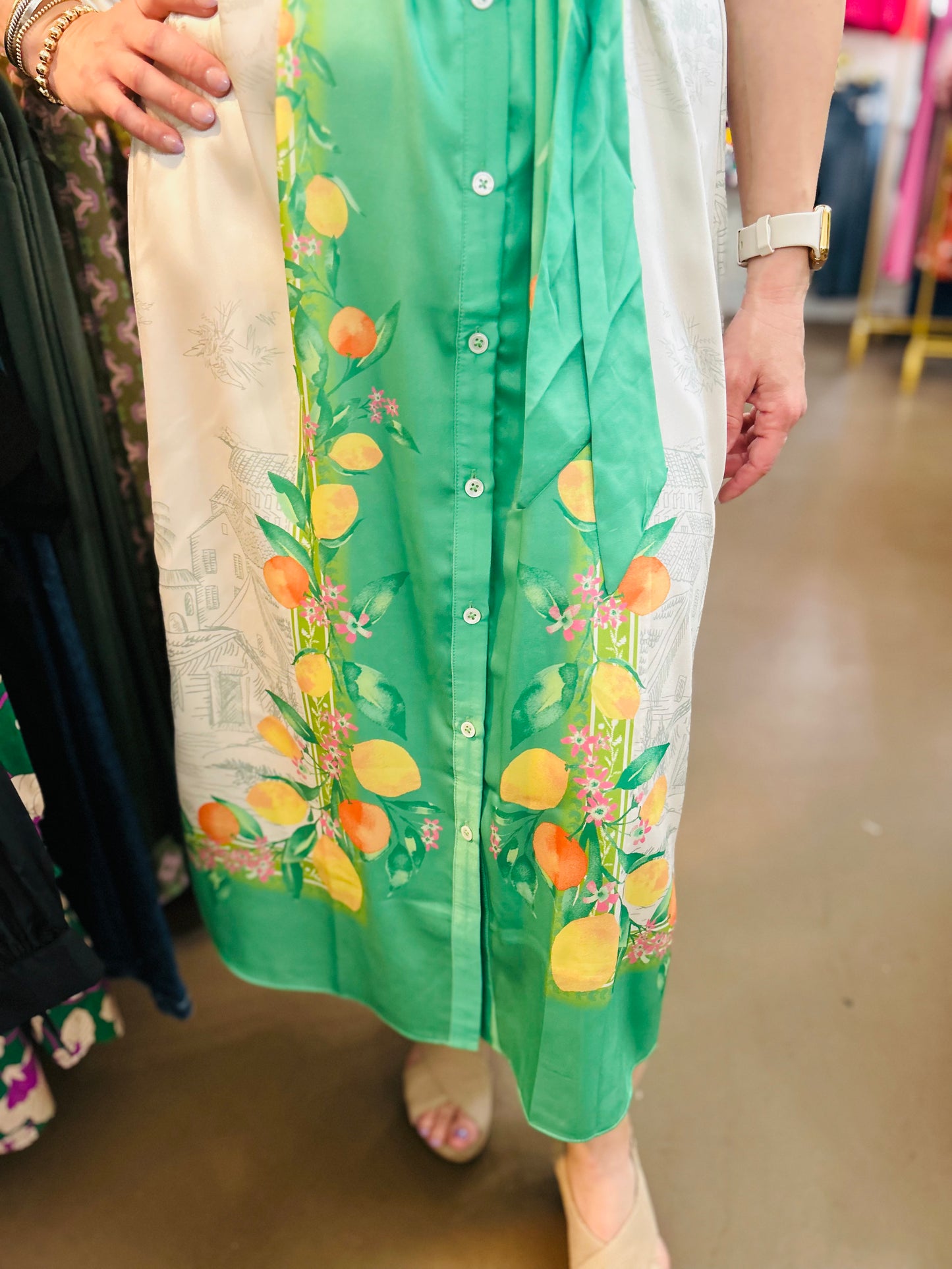 Green Lemon Garden Dress